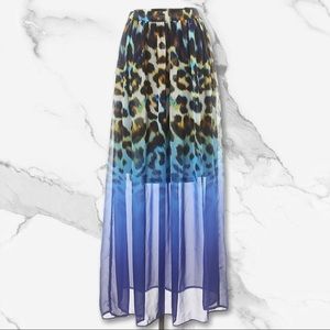 WORTHINGTON Blue Animal Print Skirt